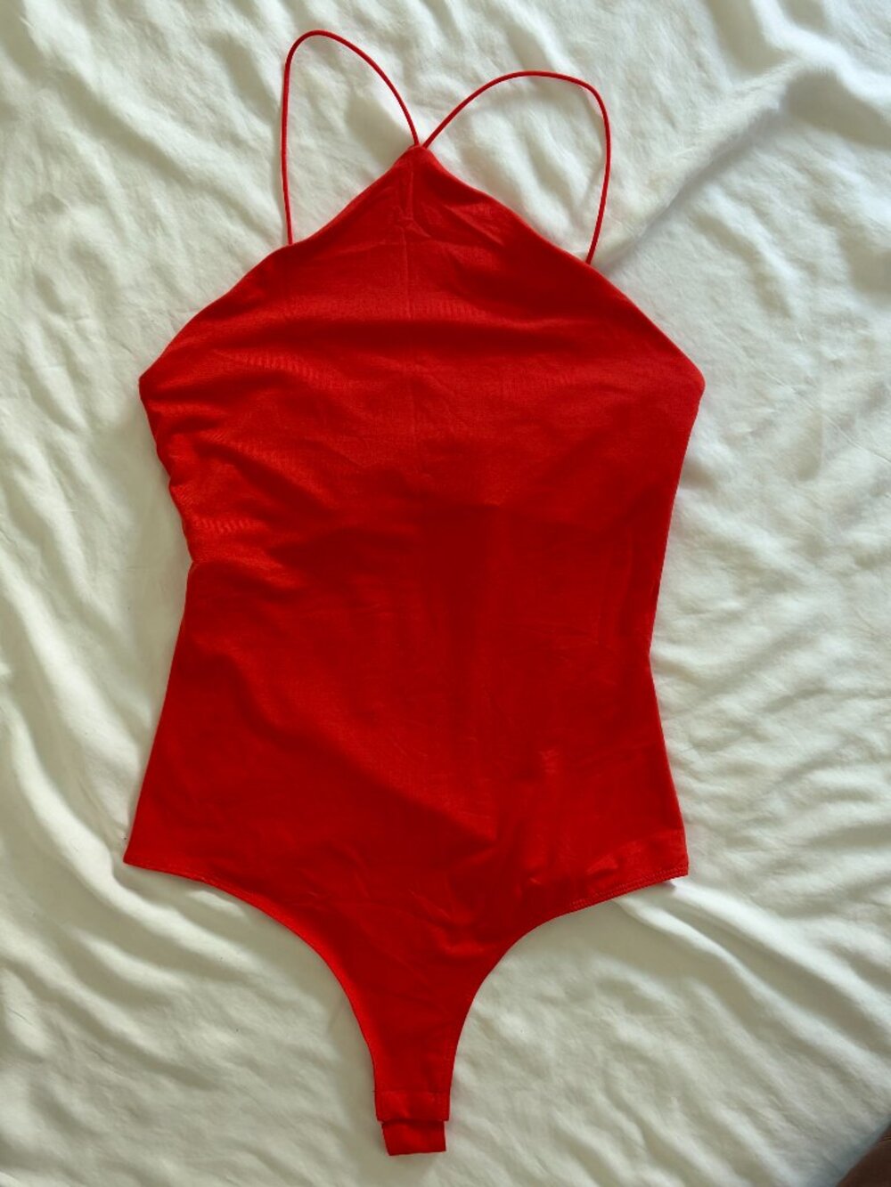 H&M Red Halter Neck Bodysuit Size S